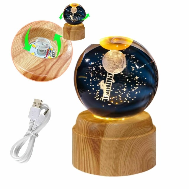 Miniatura 4 de ESFERA 3D DE CRISTAL BASE GIRATORIA 8MM